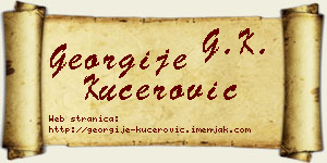 Georgije Kućerović vizit kartica